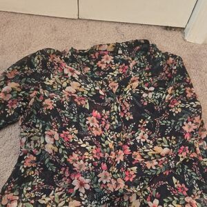 Kut from the Kloth Floral Blouse - Black and Pink